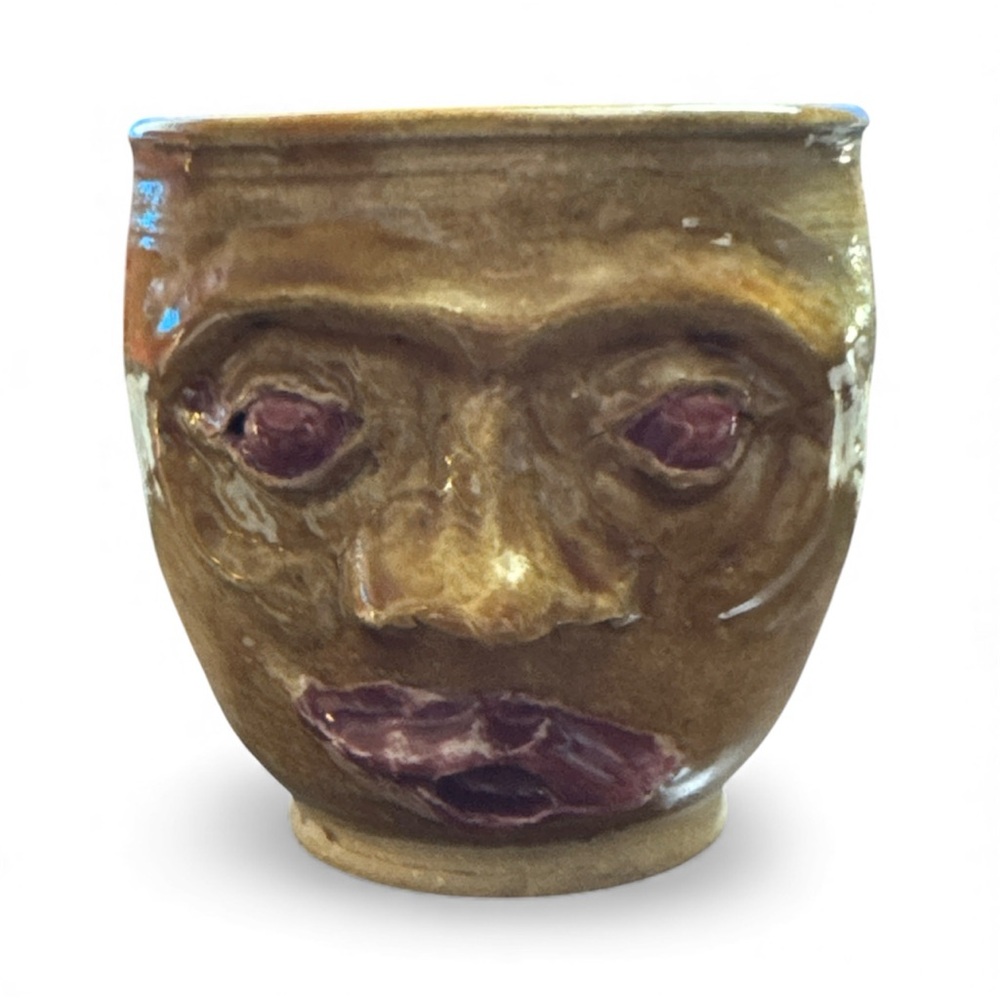 Head Sculpture Studio Pottery Glazed Ceramic Hand Crafted Coffee Mug